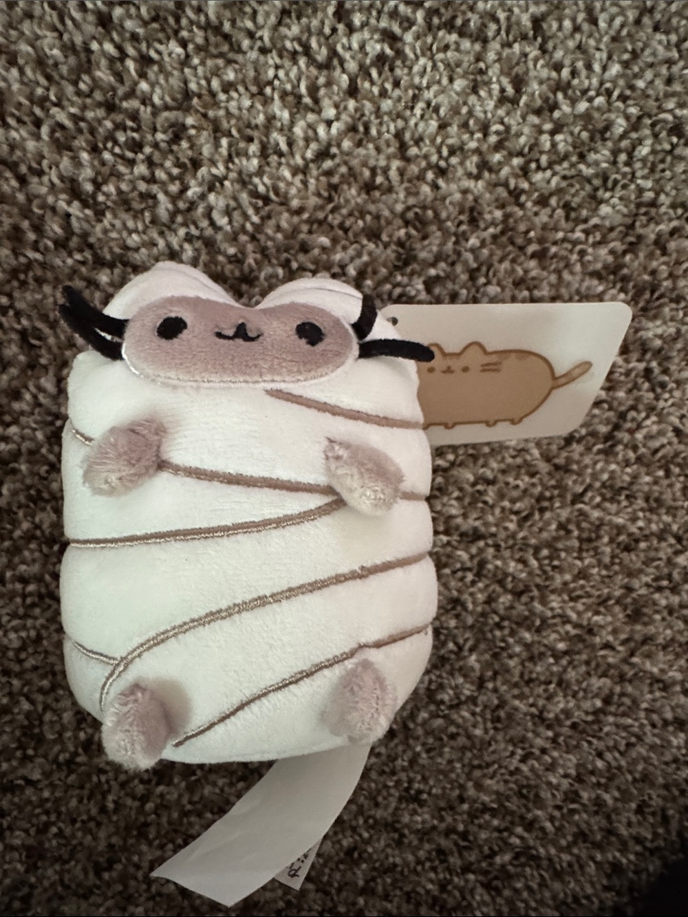 NWT Pusheen Mummy Plush - White & Light Gray with Black Accents